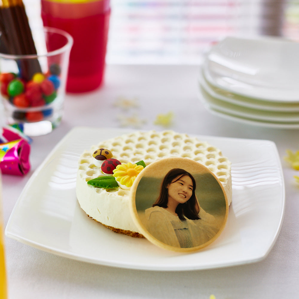 Low-carb No-Bake Cheesecake with customizable printed cookie (diameter 12cm)