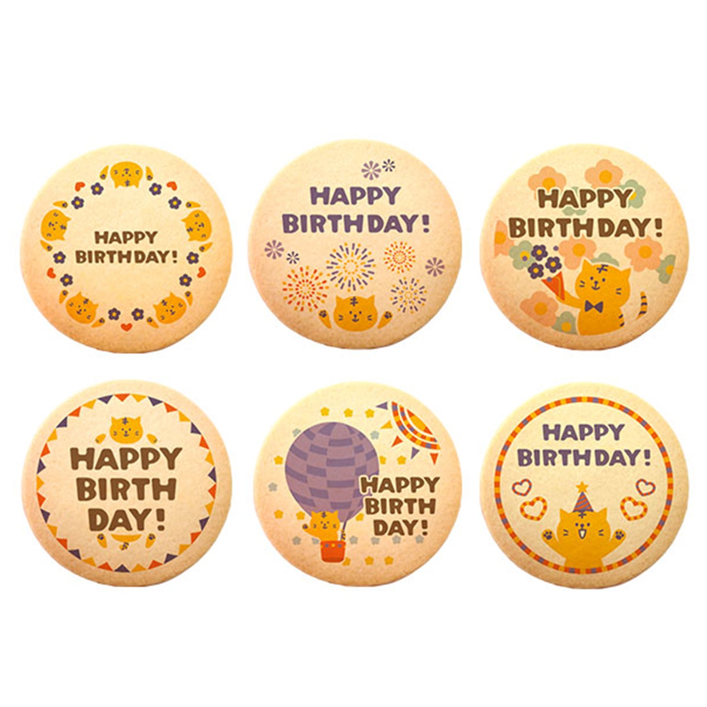 Happy Birthday / assorted cookies 9 / cats / 30ps