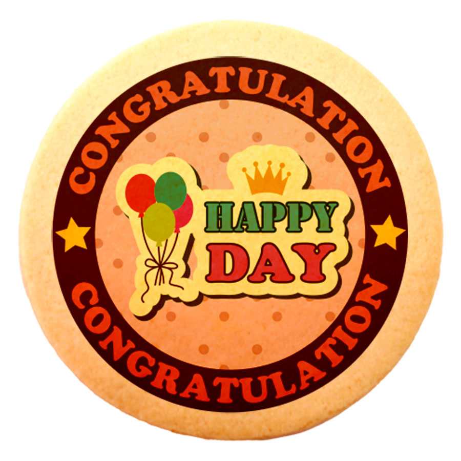 Congratulation Happy Day / round /45pcs