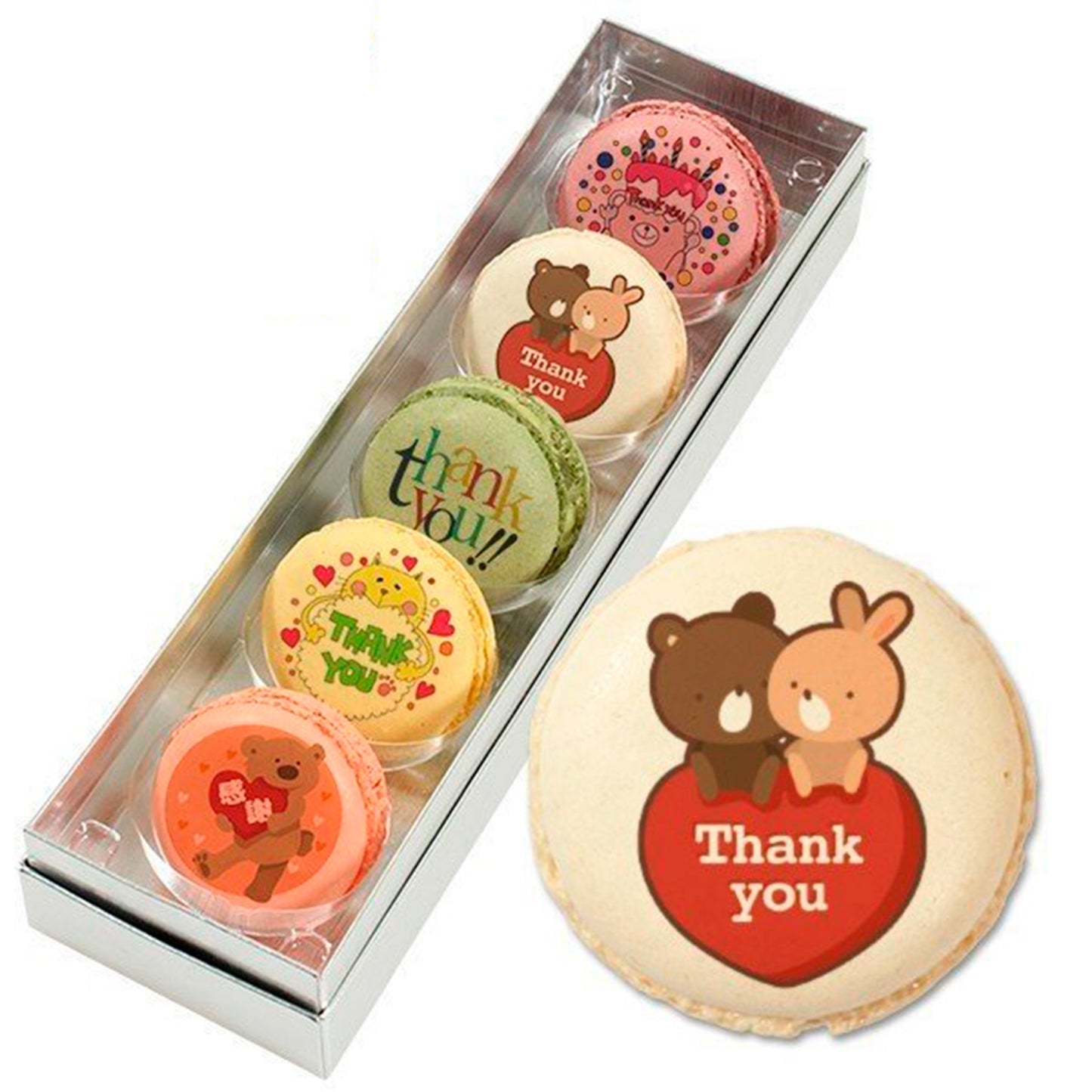 Thank you / assorted macarons 5pcs