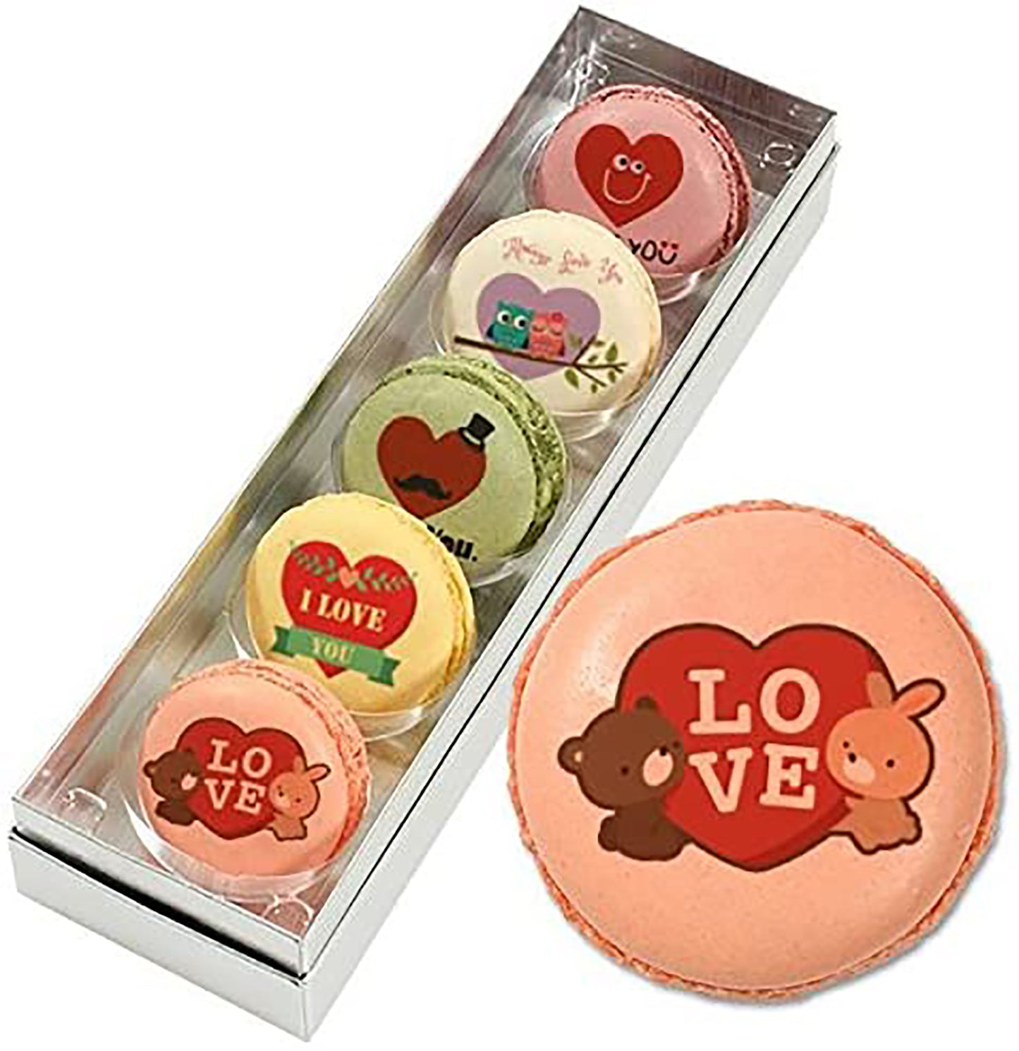 Love / assorted macarons 5pcs