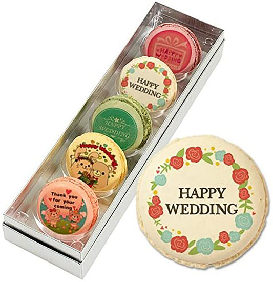 Happy wedding / assorted macarons 5pcs