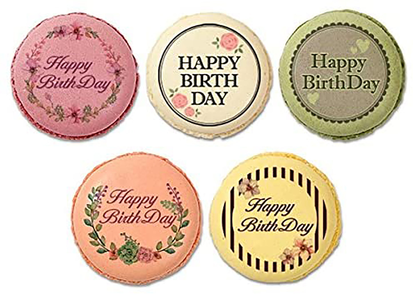 Happy Birthday /assorted macarons 10ps / flowers