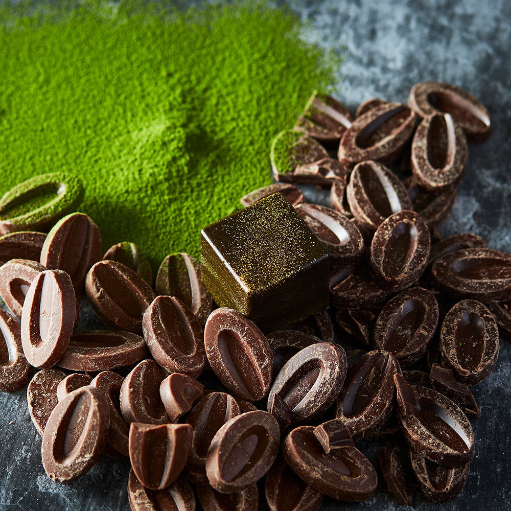 Terrine chocolate cubes (assortment: chocolate, tonka beans, matcha)